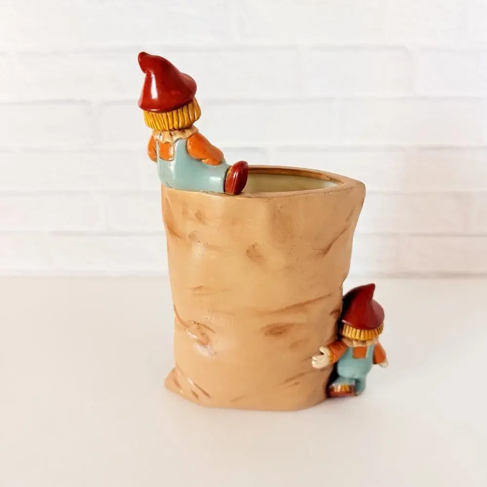 Vintage Pumpkin Garden Seed Scarecrow Halloween Planter Vase Decor Hand Painted